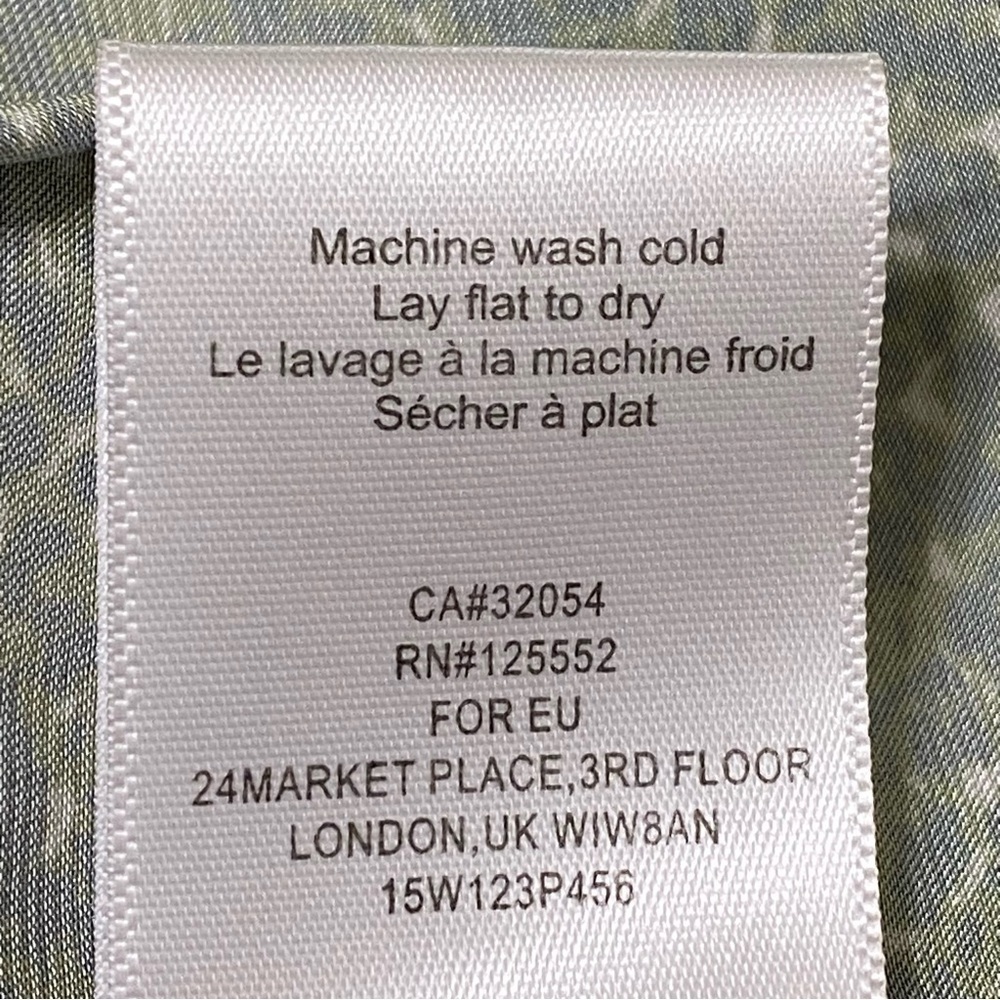 Dolan Green Satin Blouse Xs Flutter Sleeve Button… - image 7